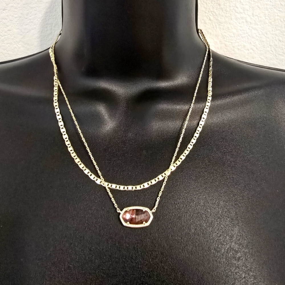 *Rare* Kendra Scott Elisa Multi Strand Sable Mica Gold